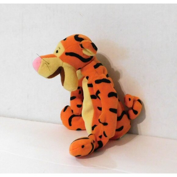 Disney Store Tigger Mini Bean Bag Plush 9" Stripey Fun Orange Yellow - Picture 7 of 8